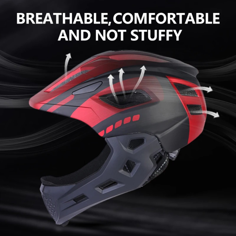 Kids Ride On Suitcase Scooter - ชุดอุปกรณ์ป้องกันศีรษะสำหรับเด็ก LUMDEER หมวกกันน็อค MTB แบบเต็มหน้า ถอดประกอบได้