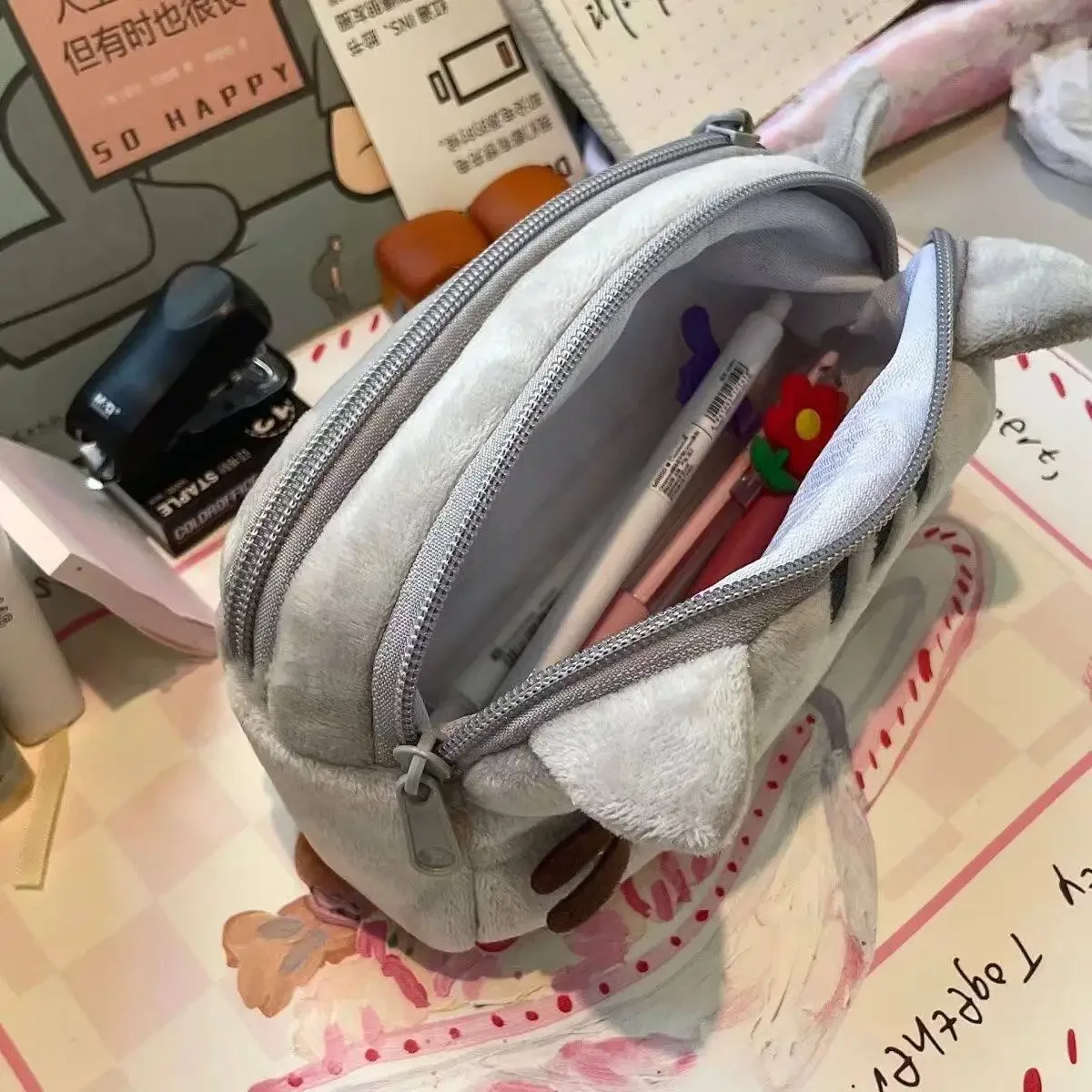 กระเป๋าดินสอลายการ์ตูนแมวอ้วนค - Cosmetic Bags บทวิจารณ์และราคา